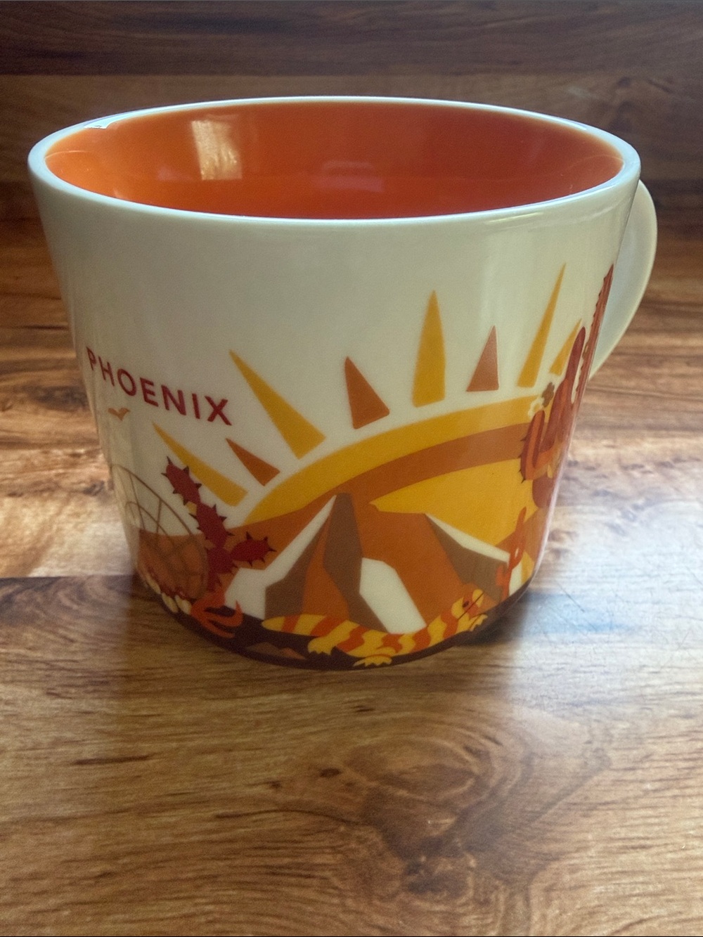 Starbucks Phoenix Orange Interior Ceramic Mug with Sunset Graphic
